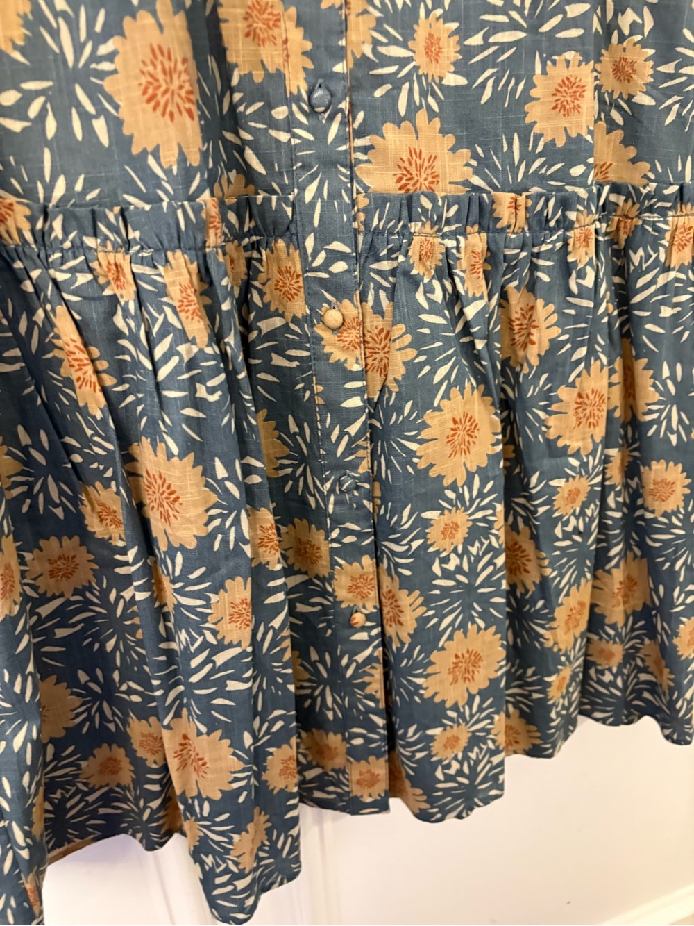 GiGio Floral Ruffle Mini Dress in Blue and Yellow - Picture 5 of 7